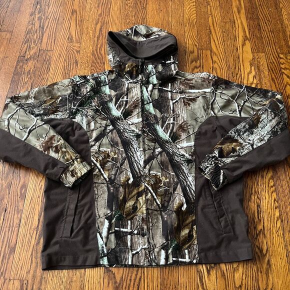 Rocky L/G Realtree Camo Hunting Outdoor Zip Up Hooded Jacket Fleece Brown - Picture 1 of 10